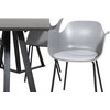 Venture Design Valgomojo stalas ir valgomojo kėdės Marina juodos plastikinės