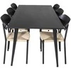 Venture Design Valgomojo stalas ir valgomojo kėdės 180x90 cm juodos spalvos