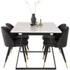 Venture Design Valgomojo stalas ir valgomojo kėdės Estelle 140x90 cm balto marmuro juodos spalvos