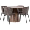 Venture Design Valgomojo stalas ir valgomojo kėdžių komplektas Lanzo 120 cm pilkas MDF