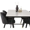 Venture Design Valgomojo stalas ir valgomojo kėdės Estelle 140x90 cm balto marmuro juodos spalvos