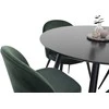 Venture Design Valgomojo stalas ir veliūrinės valgomojo kėdės 100x75 cm žalia juoda