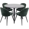 Venture Design Valgomojo stalas ir veliūrinės valgomojo kėdės 100x75 cm žalia juoda