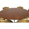 Venture Design Valgomojo stalas, Kopenhaga, ⌀140 cm, Ruda / Juoda + Kėdė, Limhamn Light, 54x82.5x44.5 cm, Aukso audeklas