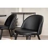 Venture Design Valgomojo stalas, Kopenhaga, ⌀140 cm, Juodas / Valgomasis kėdė, Samtis, 57x76.5x50 cm, Juoda
