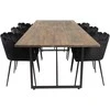 Venture Design Valgomojo stalas Padang 250x100x76 cm Juoda kėdė Limhamn Juodas aksomas