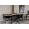 Venture Design Valgomojo stalas Padang 250x100x76 cm Juoda kėdė Limhamn Juodas aksomas