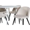 Venture Design Valgomojo stalas, Plaza, 100 cm, Balta + Valgomasis kėdė, Sametas, 57x76.5x50 cm, Beždžionės spalva