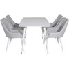 Venture Design Valgomojo stalas, Polar, 120x80 cm, Balta + Valgomasis kėdė, Plaza, 58x86 cm, Šviesiai pilka