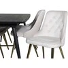 Venture Design Valgomojo stalas su kėdėmis, auksinis pratęsimas ir aksomo audinio prabanga, 180x85 cm ir 88.5x50 cm, bėžinis ir juodas