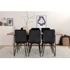 Venture Design Valgomojo stalas, Uno, 200x90 cm, Juoda/Riešutas, Valgomasis kėdė, Windu Lyx, 94x43 cm, Juoda Velveetas