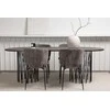 Venture Design Valgomojo stalo ir kėdžių komplektas Akmeninis ovalus valgomojo stalas ir Modesto valgomojo kėdė 220x100 cm juoda