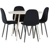 Venture Design Valgomojo stalo ir kėdžių komplektas Plaza valgomojo stalas ir Polar valgomojo kėdė 100 cm balta MDF juodas aksomas