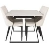 Venture Design Valgomojo stalo ir kėdžių komplektas Estelle valgomojo stalas 140x90 cm baltas Leone valgomojo kėdė
