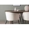 Venture Design Valgomojo stalo ir kėdžių komplektas Andy valgomojo stalas ir Berit kėdė 180x75 cm juoda smėlio spalvos MDF aksomas