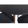 Venture Design Valgomojo stalo ir kėdžių komplektas Plaza Apvalus stalas 100 cm Juodas Vault valgomojo kėdė Juoda audinys Juoda