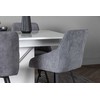 Venture Design Valgomojo stalo ir kėdžių komplektas Pluto 120x160x90 cm Balta MDF Stiklas Juoda Tamsiai pilka audinys