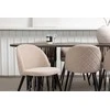Venture Design Valgomojo stalo ir kėdžių komplektas Stone 220x100 cm juodos spalvos audinys