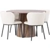 Venture Design Valgomojo stalo ir kėdžių komplektas Lanzo ir Edina 120 cm juodos ir baltos spalvos MDF audinys