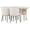 Venture Design Valgomojo stalo ir kėdžių komplektas 180x90 cm baltas plienas MDF