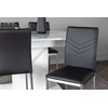 Venture Design Valgomojo stalo ir kėdžių komplektas Pluto 120x160x90 cm baltas ir juodas MDF ir stiklas