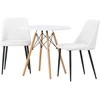 Venture Design Valgomojo stalo ir kėdžių komplektas Danburi Night 60 cm baltas juodas medžio imitacijos MDF apmuštas