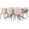Venture Design Valgomojo stalo ir kėdžių komplektas Piazza valgomojo stalas su Modesto valgomojo kėde 180x90 cm smėlio spalvos