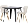 Venture Design Valgomojo stalo ir kėdžių komplektas Tempe ir Lilja 80x80 cm Juoda Smėlio spalvos MDF Audinys
