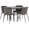 Venture Design Valgomojo stalo ir kėdžių komplektas Kopenhaga ir Modesto 115 cm Juoda Pilka MDF Metalas