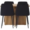 Venture Design Valgomojo stalo ir kėdžių komplektas Leo valgomojo stalas ir naktinė valgomojo kėdė 100x100x75 cm juoda mediena