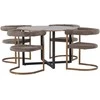 Venture Design Valgomojo stalo ir kėdžių komplektas Durango ir Morning 120 cm Juodasis riešutas MDF Plienas
