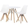 Venture Design Valgomojo stalo ir kėdžių komplektas Danburi ir Zeno 60 cm balto medžio valgomojo baldai