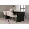Venture Design Valgomojo stalo ir kėdžių komplektas Vail ir Modesto juodos ir smėlio spalvos MDF ir bouclé