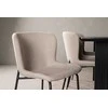 Venture Design Valgomojo stalo ir kėdžių komplektas Vail ir Modesto juodos ir smėlio spalvos MDF ir bouclé