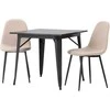 Venture Design Valgomojo stalo ir kėdžių komplektas Tempe ir Polar 80x80 cm Juoda Smėlio spalvos