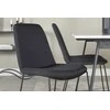 Venture Design Valgomojo stalo ir kėdžių komplektas Estelle valgomojo stalas 140x90 cm baltas juodos spalvos audinys