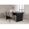 Venture Design Valgomojo stalo ir kėdžių komplektas Vail ir Modesto juodos ir pilkos spalvos MDF ir bouclé