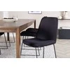 Venture Design Valgomojo stalo ir kėdžių komplektas 170x250 cm Juodo ąžuolo audinys