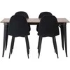 Venture Design Valgomojo stalo ir kėdžių komplektas Tempe valgomojo stalas ir Polar valgomojo kėdė 140x80 cm juoda