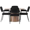 Venture Design Valgomojo stalo ir kėdžių komplektas Lanzo valgomojo stalas 120 cm juodas MDF bouclé metalas