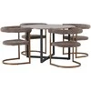 Venture Design Valgomojo stalo ir kėdžių komplektas Durango ir Morning 120 cm Juodasis riešutas MDF Plienas