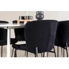 Venture Design Valgomojo stalo ir kėdžių komplektas Silar valgomojo stalas su Modesto valgomojo kėde 180x90 cm balta juoda plienas apmuštas