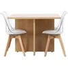 Venture Design Valgomojo stalo ir kėdžių komplektas Leo valgomojo stalas ir Edvin valgomojo kėdė 100x100x75 cm ąžuolas balta MDF PET