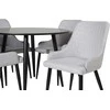 Venture Design Valgomojo stalo ir kėdžių komplektas Plaza 100x75 cm juodos spalvos audinys