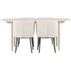 Venture Design Valgomojo stalo ir kėdžių komplektas 180x90 cm baltas plienas MDF