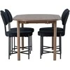 Venture Design Valgomojo stalo ir kėdžių komplektas Andy ir Stella 180x75 cm Juodas MDF Aksomas