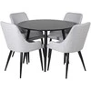 Venture Design Valgomojo stalo ir kėdžių komplektas Plaza 100x75 cm juodos spalvos audinys