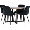 Venture Design Valgomojo stalo ir kėdžių komplektas Durango Night 120 cm juoda ruda veliūras
