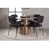 Venture Design Valgomojo stalo ir kėdžių komplektas Lanzo valgomojo stalas 120 cm juodas MDF bouclé metalas