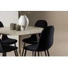 Venture Design Valgomojo stalo ir kėdžių komplektas Plaza valgomojo stalas ir Polar valgomojo kėdė 100 cm balta MDF juodas aksomas